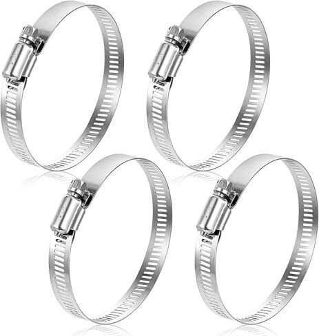 4 Pcs 4 Inch Stainless Steel Hose Clamps Adjustable Worm Gear Drive Hose Clamps for Fuel Line Hose Pipe Clamp for Dryer Vent Hose in Saudi Arabia