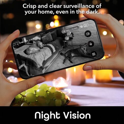 كاميرا Geeni الذكية للحيوانات الأليفة في الأماكن المغلقة، كاميرا PTZ ذات تدوير تلقائي - 2K Quad HD، تنبيهات كشف الحركة، رؤية ليلية، مراقبة منزلية فيديو ذكية للأمان الصوتي في اتجاهين، متوافقة مع Alexa، Google Home in Kuwait