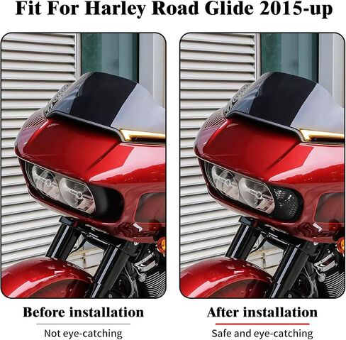 HDBUBALUS Motorcycle Fairing Mesh Grill Side Vent Screen for Road Glide Custom FLTRX Special FLTRXS Glide Ultra FLTRU FLTRUSE 2015-2023 Black in Saudi Arabia