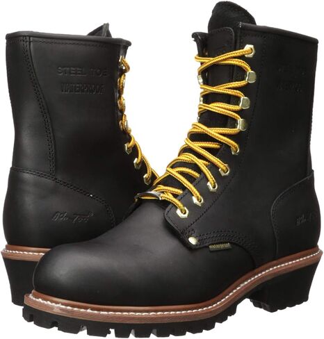Ad Tec Men's 9" Super Logger Steel Toe Leather Work Boots | Oil Resistant Lug Sole in Saudi Arabia