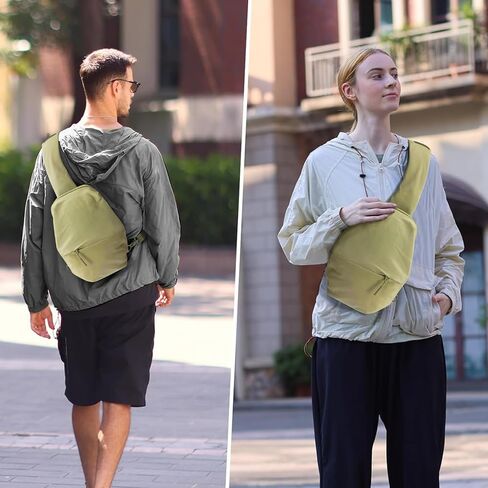 حقيبة حبال صغيرة للرجال والنساء، حقيبة صدر مقاس 12.9 بوصة وحقيبة كتف واحدة باللون الأخضر in Kuwait