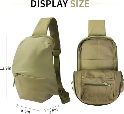 حقيبة حبال صغيرة للرجال والنساء، حقيبة صدر مقاس 12.9 بوصة وحقيبة كتف واحدة باللون الأخضر in Kuwait