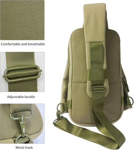 حقيبة حبال صغيرة للرجال والنساء، حقيبة صدر مقاس 12.9 بوصة وحقيبة كتف واحدة باللون الأخضر in Kuwait