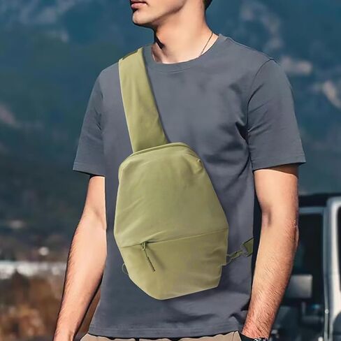 حقيبة حبال صغيرة للرجال والنساء، حقيبة صدر مقاس 12.9 بوصة وحقيبة كتف واحدة باللون الأخضر in Kuwait