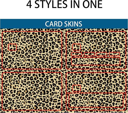 Leopard Print Credit Card Stickers Skin No Bubble Slim Waterproof Anti-Wrinkling Removable Vinyl Debit Skin Cover Credit Card Decals in Saudi Arabia