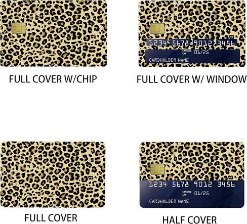 Leopard Print Credit Card Stickers Skin No Bubble Slim Waterproof Anti-Wrinkling Removable Vinyl Debit Skin Cover Credit Card Decals in Saudi Arabia