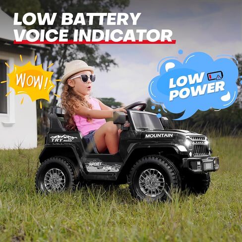TEOAYEAH Kids Ride On Truck Car 12V، مركبة كهربائية تعمل بالبطارية مع محركات 2x35W، جهاز تحكم عن بعد، عجلات كبيرة، موسيقى لاسلكية، هدية مثالية للأطفال، P1 كبير، وردي in Saudi Arabia