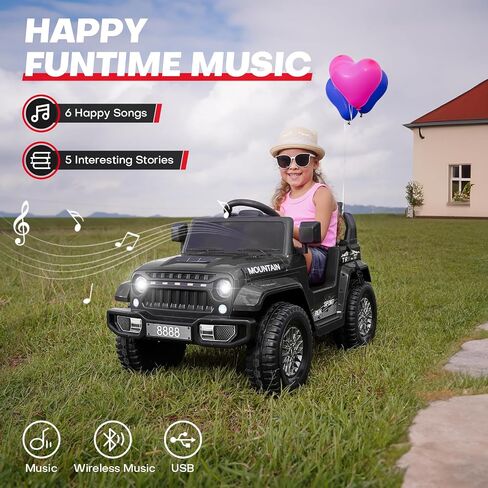 TEOAYEAH Kids Ride On Truck Car 12V، مركبة كهربائية تعمل بالبطارية مع محركات 2x35W، جهاز تحكم عن بعد، عجلات كبيرة، موسيقى لاسلكية، هدية مثالية للأطفال، P1 كبير، وردي in Saudi Arabia
