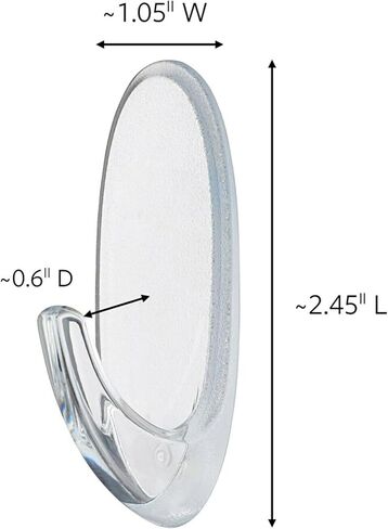 Command Medium Wall Hooks, Damage Free Hanging Wall Hooks with Adhesive Strips, No Tools Wall Hooks for Hanging Decorations in Living Spaces, 7 Clear Wall Hooks and 12 Command Strips in Saudi Arabia