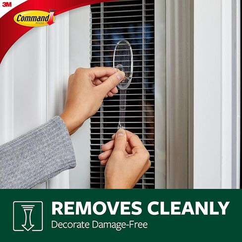 Command Medium Wall Hooks, Damage Free Hanging Wall Hooks with Adhesive Strips, No Tools Wall Hooks for Hanging Decorations in Living Spaces, 7 Clear Wall Hooks and 12 Command Strips in Saudi Arabia