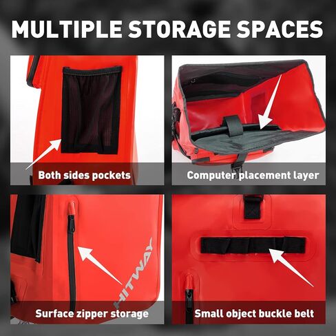 3 in 1 Bike Bag Waterproof Bike Pannier Bag 29L Large Capacity Bike Rack Bag Professional Cycling Accessories for Bicycles Rear Rack (Red) in Kuwait