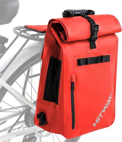 3 in 1 Bike Bag Waterproof Bike Pannier Bag 29L Large Capacity Bike Rack Bag Professional Cycling Accessories for Bicycles Rear Rack (Red) in Kuwait