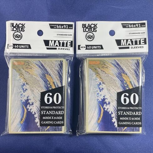 Black Lotus 120 PCS The Great Wave Card Sleeves Printing Japanese Art Card Cover Protectors (Wave 2) in Kuwait