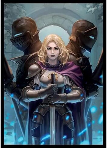 Fantasy North - Sara Falcross - Knight Captain - 100 Smooth Matte TCG Trading Card Sleeves - Fits Magic MTG Commander Pokemon and Other Card Games - Playing Card Sleeves in Saudi Arabia
