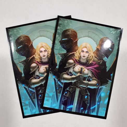 Fantasy North - Sara Falcross - Knight Captain - 100 Smooth Matte TCG Trading Card Sleeves - Fits Magic MTG Commander Pokemon and Other Card Games - Playing Card Sleeves in Saudi Arabia