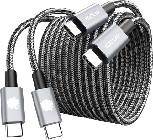 كابل شحن سريع 240 واط من النوع C إلى النوع C (Leo، 2pack-6.6+6.6ft) - كابل USB C لأجهزة iPhone وMacBook Pro وiPad Pro وSamsung - كابل C إلى C للشحن السريع in Kuwait