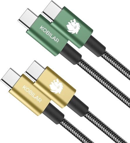 كابل شحن سريع 240 واط من النوع C إلى النوع C (Leo، 2pack-6.6+6.6ft) - كابل USB C لأجهزة iPhone وMacBook Pro وiPad Pro وSamsung - كابل C إلى C للشحن السريع in Kuwait