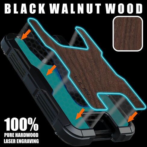 LIUGX Aluminum Badge Holder / Card Holder Wallet with Box, with Carbon Fiber & Metal Clip, Durable ID Card Holder (Holds 4 Cards) for EDC Birthday Christmas - for Men, Dad, Boyfriend, Him in Saudi Arabia
