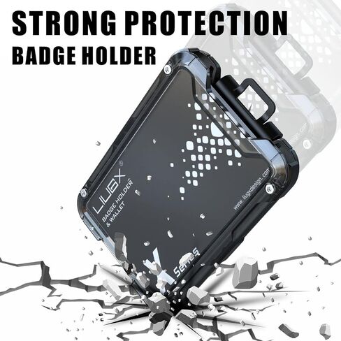 LIUGX Aluminum Badge Holder / Card Holder Wallet with Box, with Carbon Fiber & Metal Clip, Durable ID Card Holder (Holds 4 Cards) for EDC Birthday Christmas - for Men, Dad, Boyfriend, Him in Saudi Arabia