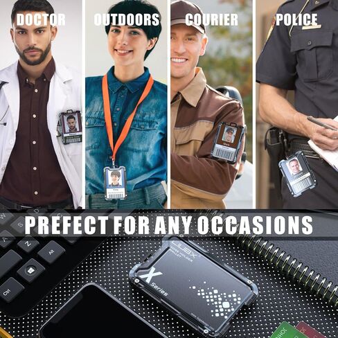 LIUGX Aluminum Badge Holder / Card Holder Wallet with Box, with Carbon Fiber & Metal Clip, Durable ID Card Holder (Holds 4 Cards) for EDC Birthday Christmas - for Men, Dad, Boyfriend, Him in Saudi Arabia
