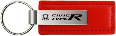 شركة Au-Tomotive Gold Inc. متوافقة مع سلسلة مفاتيح Honda Civic Type R المصنوعة من الجلد الأحمر المرخصة رسميًا in Kuwait
