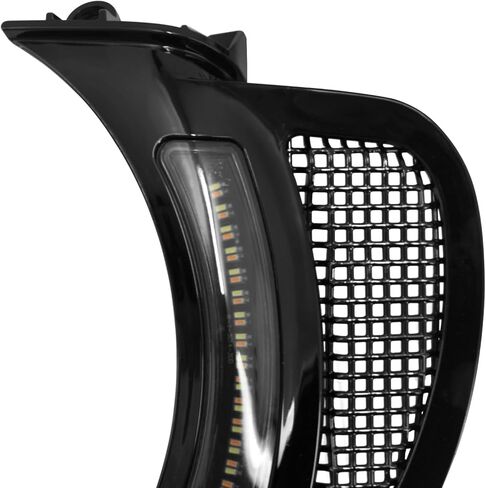 HDBUBALUS دراجة نارية المصباح الأمامي تنفيس لهجة بدوره إشارة LED أضواء جانبية ل Harley Road Glide FLTRX 2015-2023 (اللون: أسود بالكامل) in Saudi Arabia
