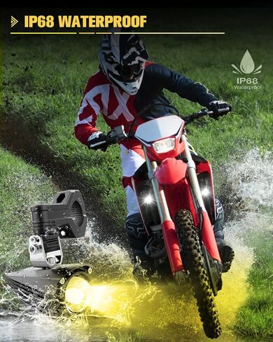 مصابيح ضباب LED للدراجات النارية من CO LIGHT، ضوء قيادة مساعد 60 وات 18000 لومين، أضواء كاشفة مزدوجة اللون، أضواء وامضة كهرمانية بيضاء مع 5 أوضاع لمجموعة أدوات تسخير الأسلاك، لسيارة شاحنة قارب ATV UTV، قطعتان in Kuwait