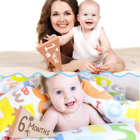 28 قطعة من لافتات معلم راية الطفل، لافتة مثلثة، علامات علم معلم شهري، أعلام لافتة معلم شهرية للأولاد والبنات، علامة إعلان الطفل (فنية) in Kuwait