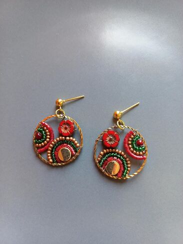 Turkish Handmade Ethnic Beaded Earrings, Bohemian Ethnic Jewelry for Women, Unique Gift for Her in Saudi Arabia