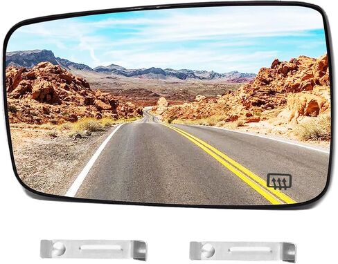 Passenger Left Side Heated Mirror Glass Compatible with 2009 2010 2011 2012 2013 2014 2015 2017 2018 Dodge Ram 1500 2500, Side Mirror With Backing Plate Replaces 68050299AA, 68079363AA in Saudi Arabia
