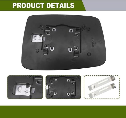 Passenger Left Side Heated Mirror Glass Compatible with 2009 2010 2011 2012 2013 2014 2015 2017 2018 Dodge Ram 1500 2500, Side Mirror With Backing Plate Replaces 68050299AA, 68079363AA in Saudi Arabia
