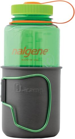 كوب Olicamp Space Saver، Nalgene Sustain Tritan، خالٍ من مادة BPA، مجموعة زجاجات مياه واسعة الفم بسعة 32 أونصة، رمادي دخاني in Kuwait