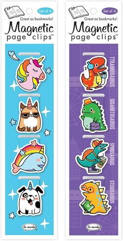 Re-marks Dinosaur and Unicorn Doodles Magnetic Page Clips, 2 Sets of 4 Page Clips, 8 Clips Total in Saudi Arabia