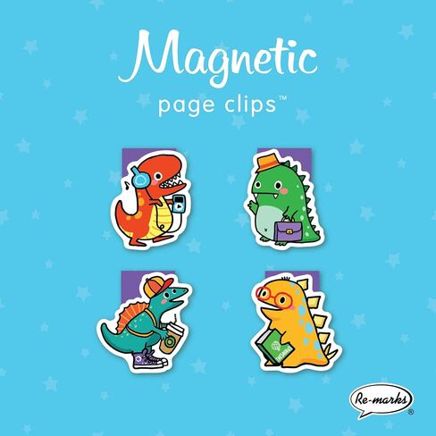 Re-marks Dinosaur and Unicorn Doodles Magnetic Page Clips, 2 Sets of 4 Page Clips, 8 Clips Total in Saudi Arabia