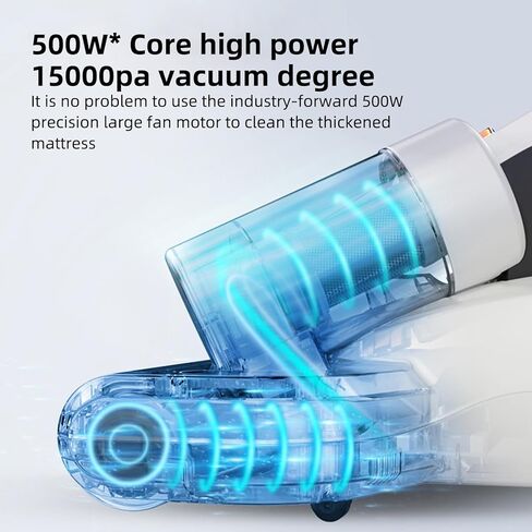 مكنسة كهربائية للمراتب بقدرة 500 واط مع كوب مزدوج، مكنسة كهربائية محمولة بقوة شفط 15 كيلو باسكال، نظام ترشيح 5 طبقات، مكانس كهربائية محمولة للحساسية/الحيوانات الأليفة/الغبار/الشعر (سلكية) in Kuwait
