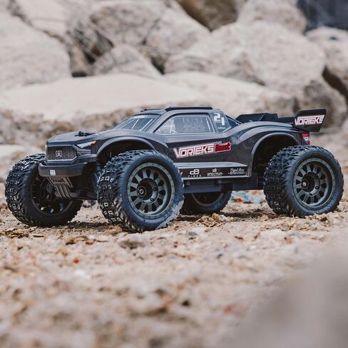 ARRMA RC Truck 1/10 VORTEKS 4X2 Boost MEGA 550 Brushed Stadium Truck RTR with Battery & Charger, Gunmetal, ARA4105SV4T2 in Saudi Arabia