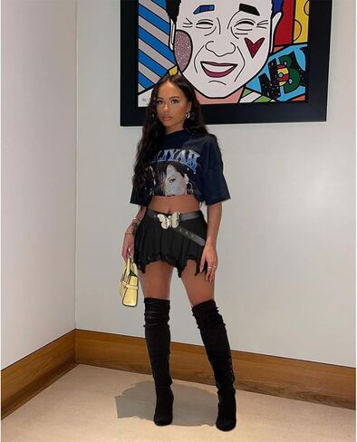 PRIVIMIX تنورة قصيرة نسائية مثيرة بطيات من الدانتيل وكشكشة ملابس داخلية متينة تنانير قصيرة باللون الأسود in Kuwait