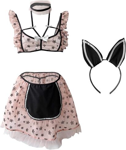 SINGUYUN Maid Outfit Cosplay Lingerie Sexy Babydoll Lolita Dress Bra And Panty Set With Socks in Saudi Arabia