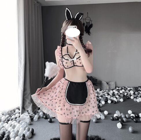 SINGUYUN Maid Outfit Cosplay Lingerie Sexy Babydoll Lolita Dress Bra And Panty Set With Socks in Saudi Arabia