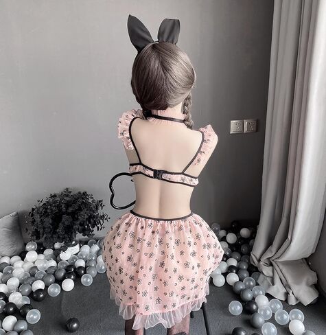 SINGUYUN Maid Outfit Cosplay Lingerie Sexy Babydoll Lolita Dress Bra And Panty Set With Socks in Saudi Arabia