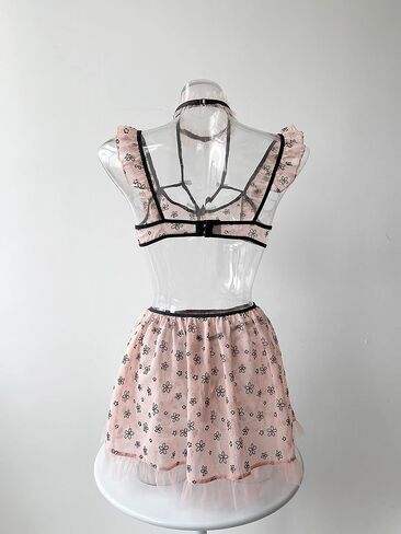SINGUYUN Maid Outfit Cosplay Lingerie Sexy Babydoll Lolita Dress Bra And Panty Set With Socks in Saudi Arabia