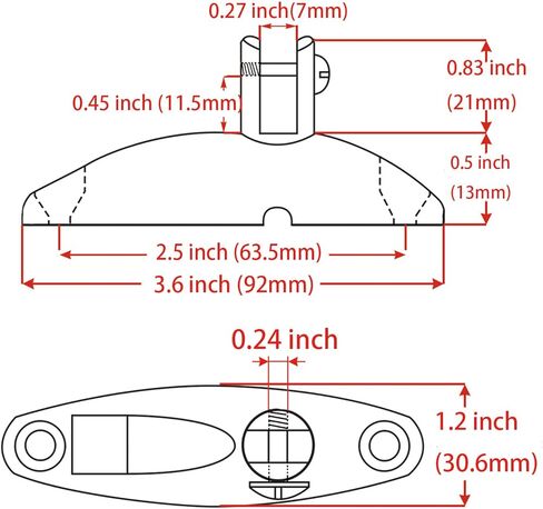 YANYU 2 قطعة Bimini علوي سريع الفك مفصل سطح السفينة 316 مركب من الفولاذ المقاوم للصدأ جانب جبل مفصل دوار مع مسامير وحشية مطاطية in Kuwait