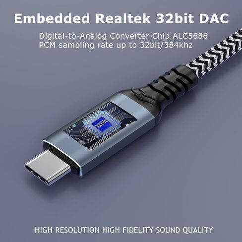 USB C to 1/4 inch Audio Cable 10ft, Type C to 1/4 inch Audio Cable Built-in Realtek ALC5686 32Bit 384KHz DAC,Type C to 1/4 Cable for Smartphone,Tablet,Laptop, Amplifier,Speaker in Saudi Arabia