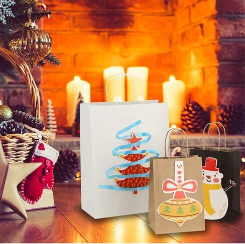 BagDream 125 حزمة 5.25 × 3 × 8 بوصة أكياس هدايا صغيرة، أكياس ورقية بنية، مع مقابض، حقائب هدايا ورقية من ورق الكرافت السائبة لحفلات أعياد الميلاد، حقائب هدايا للأعمال اليدوية للبيع بالتجزئة in Kuwait