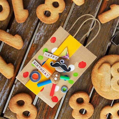 BagDream 125 حزمة 5.25 × 3 × 8 بوصة أكياس هدايا صغيرة، أكياس ورقية بنية، مع مقابض، حقائب هدايا ورقية من ورق الكرافت السائبة لحفلات أعياد الميلاد، حقائب هدايا للأعمال اليدوية للبيع بالتجزئة in Kuwait