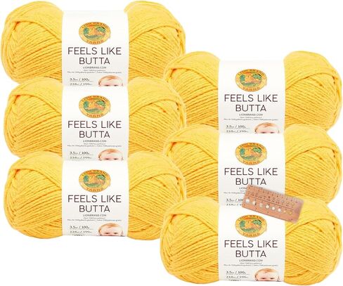 Lion Brand Yarn - Feels Like Butta - 6 Pack (Golden Sunshine) in Saudi Arabia