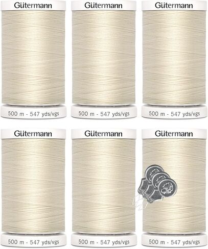 Gutermann Sew-All Thread (500m/547yd Each), 6-Pack Bundle with Bella's Crafts Needle Threaders (Black-10) in Saudi Arabia