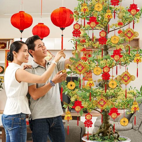 44 جهاز كمبيوتر شخصى زينة السنة الصينية الجديدة، مهرجان الربيع الصينية عقدة شنقا الحلي لاكي فو النحاس عملة المعلقات السنة القمرية الجديدة الزينة التنين السنة الجديدة الحلي المنزل مكتب سيارة شجرة ديكور in Kuwait