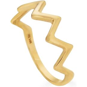 PORI 14K ZIGZAG HEARTBEAT RING for Women, Gold Ring Jewelry, Wedding Ring, Designer Jewelry for Sister, Mother & Wife, Best gift for Your Loved One, Heart Gold Ring