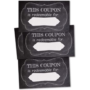 50 Coupon Cards, Coupons for Mom, Wife, Husband, Business, Business Blank Coupons Gift Certificates Vouchers.